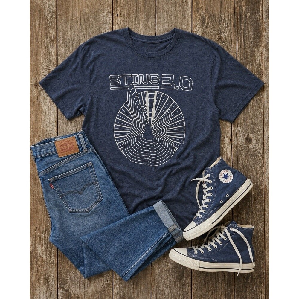 Sting 2024 Concert Tour T-Shirt Double Sided, Black Sz Small Rock Band Artist